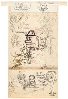 Sergio Aragonés, Denis Kitchen, and others Dallas Fantasy Fair Barf-Bag Sketches and Autographs Original Art (Bulldog Productions, 1991).