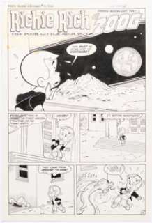 Harvey Artist Richie Rich Fortunes #21 Complete 5-Page Chapter "Zoog: Green Moonlight Part 2" Original Art (Harvey, 1975). (Total: 10 Original Art) | Heritage