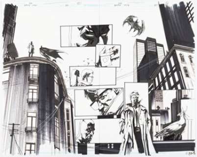 Jock Detective Comics #871 Double Page Spread 15-16 Original Art (DC, 2011).