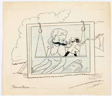 Sheldon Mayer - Single Panel Gag Cartoon Illustration Original Art (undated). | Heritage