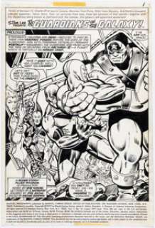 Al Milgrom and Bob Wiacek Marvel Presents #12 Guardians of the Galaxy Splash Page 1 Original Art (Marvel,1977).