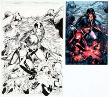 Rafa Sandoval and Norm Rapmund Superboy #27 New 52 Cover Original Art (DC, 2014). (Total: 2 Original Art)