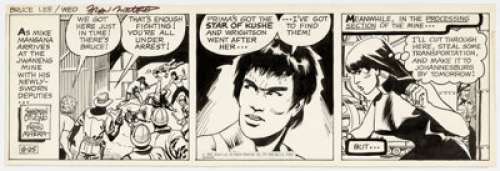 Fran Matera The Legend of Bruce Lee Daily Comic Strip Original Art dated 8-25-82 (L.A. Times Syndicate, 1982).