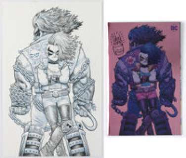 Dan Hipp Crush & Lobo #1 Variant Cover Original Art and Signed / Remarqued Comic (DC, 2021). (Total: 2 Items) | Heritage
