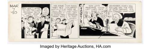 Chester Gould Dick Tracy Daily Comic Strip Original Art dated 3-7-50 (Chicago Tribune, 1950). | Heritage