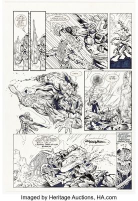 Liam Sharp, Andy Lanning, and Bambos Georgiou Death‘s Head II #1 Story Page 16 Original Art (Marvel UK, 1992).