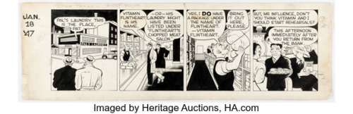 Chester Gould Dick Tracy Daily Comic Strip Original Art dated 1-18-47 (Chicago Tribune, 1947). | Heritage