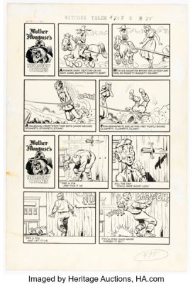 Howard Nostrand Witches Tales #23 Mother Mongoose’s Nursery Crimes Complete 1-Page Story Original Art (Harvey, 1954). | Heritage