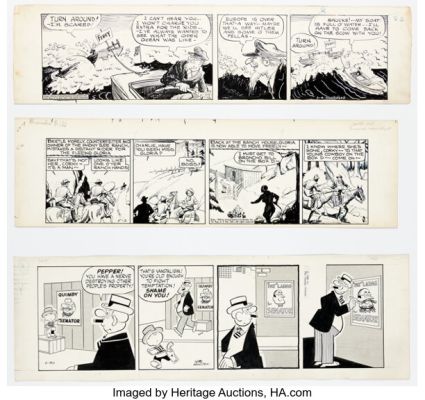 R. M. Brinkerhoff, Harry O‘Neill, and Pete Hansen - Daily Comic Strips Original Art Group of 3 (1942-1960). (Total: 3 Original Art)