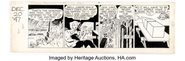 Chester Gould Dick Tracy Daily Comic Strip Original Art dated 12-20-47 (Chicago Tribune, 1947). | Heritage