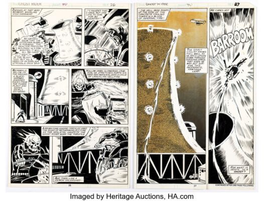 Don Perlin Ghost Rider #40 Story Pages 15-16 Original Art (Marvel, 1980). (Total: 2 Original Art) | Heritage