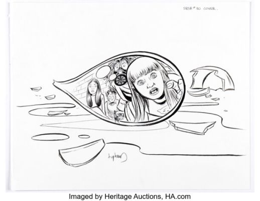 David Lapham Stray Bullets: Sunshine & Roses #30 Cover Original Art (Image, 2017).