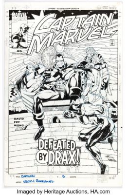 ChrisCross and Chris Sotomayor Captain Marvel #5 Drax the Destroyer Cover Original Art (Marvel, 2000). | Heritage