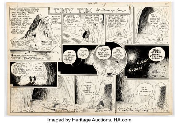 Stanley Link Tiny Tim Sunday Comic Strips Original Art Group of 5 (Chicago Tribune, 1939). (Total: 5 Items)