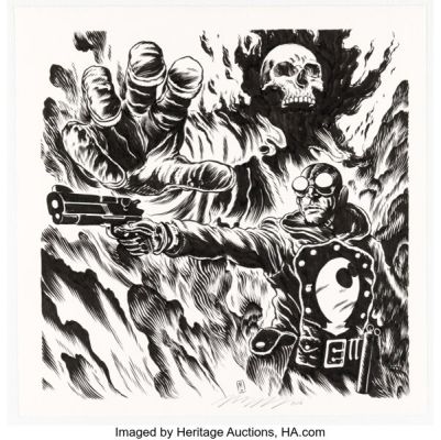 Troy Nixey - Lobster Johnson Illustration Original Art (Dark Horse, 2016). | Heritage