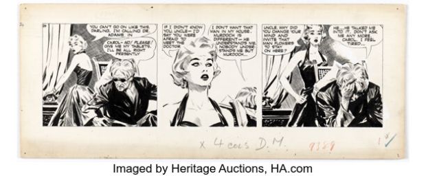 David Wright Carol Day #24 Daily Comic Strip Original Art (London Daily Mail, 1956).