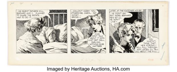 David Wright Carol Day #1035 Daily Comic Strip Original Art (London Daily Mail, 1960). | Heritage
