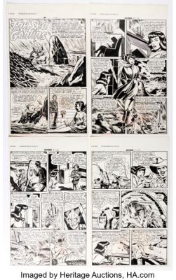 Iger Studio Mysteries #7 "The Sea Goblins" Complete 8-Page Story Original Art (Superior, 1954). (Total: 8 Original Art) | Heritage