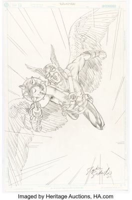 Stephen Sadowski - Hawkman Illustration Original Art (2001).
