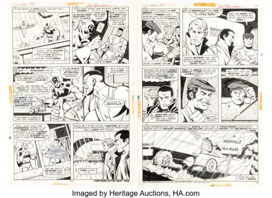 Sal Buscema and Vince Colletta Captain America #172 Story Pages 7-8 Original Art (Marvel, 1974). (Total: 2 Original Art) | Heritage