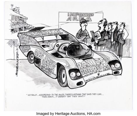 Howard Shoemaker - Porsche Single Panel Gag Illustration Original Art (1982). | Heritage