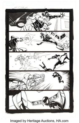 Gus Vazquez What If? Spider-Man Back in Black #1 Iron Man Story Page 10 Original Art (Marvel, 2009).