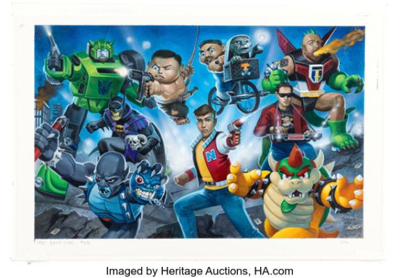 John Zeleznik - 1980s Battle Scene Painting Original Art (2016).
