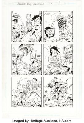 Keith Giffen and Al Milgrom Ambush Bug: Year None #2 Story Page 7 Original Art (DC, 2008).