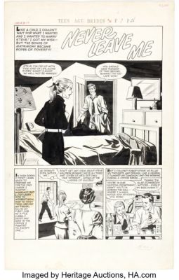 Leonard Starr (attributed) Teen-Age Brides #3 Complete 5-Page Story Original Art (Harvey, 1953). (Total: 5 Original Art)