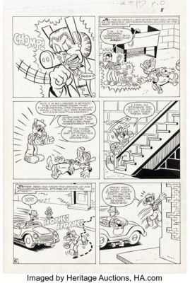 Joe Albelo and Pierre Fournier Peter Porker, the Spectacular Spider-Ham #15 Story Page 6 Original Art (Marvel, 1987).