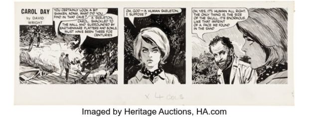 David Wright Carol Day #3019 Daily Comic Strip Original Art (London Daily Mail, 1966). | Heritage