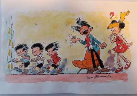 Attanasio, Dino - Originele tekening in kleur - Ton en Tinneke / Modeste et Pompon | Catawiki