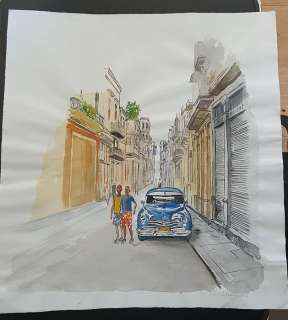 Ferrandez, Jacques - Dessin original - Cuba père et fils - (2008) | Catawiki