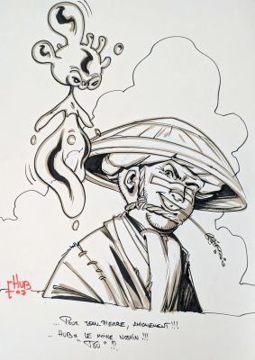 Hub Okko Superbe... | HUB Okko Superbe dédicace pleine page sur l’album Le... | Vermot et Associés