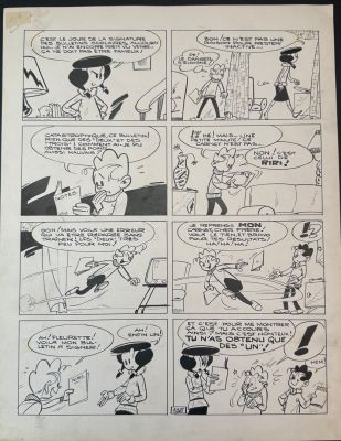 Greg, Fleurette,... | Lot 54 - Greg, Fleurette, planche n°138 à l’encre de Chine publiée... | Tessier Sarrou
