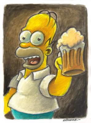 Homer Simpson with Beer | Corner4art
