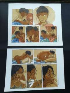 Alessandra, Joël - 2 Dessins originaux en couleur - Escales en Femmes Inconnues - (2014) | Catawiki