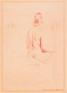 Nude study drawn and signed by Frank Bellamy (mid 1960s). During this time… | Comic Book Auctions ltd