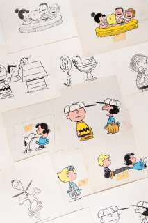 Charles Schulz | Charles Schulz (13) Original ’Peanuts’ Drawings for Tarzana’s ’Snoopy Bridge’ | RR Auction