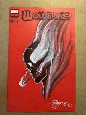 Hellverine Sketch by John Bruggman on Wolverine Blood Hunt Cover | Raremarq (Buy It Now)