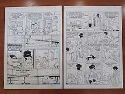 Sikorski, Alain - 2x Planche originale - La Clé du mystère T1 - Meurtre sous la Manche - (2000)