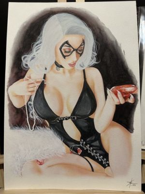 Marvel Black cat Original Art By Famous Universal Artist Sabrina Ringenbach 9x12 | eBay US (Buy It Now)