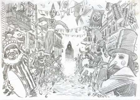 Enrique Breccia - "Carnevale Macabro" - preliminare per il film di Calzada - Loose page - (2015) | Catawiki