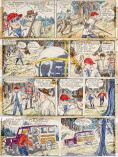 Jijé | Jean Valhardi, planche n°22 Ã  l’encre de Chine d… | Banque Dessinée