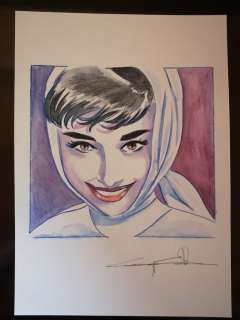 Julia - Candita - illustrazione originale "Omaggio a Audrey Hepburn - in your eyes" - Loose page | Catawiki