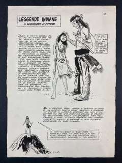 Hugo Pratt - Tavola originale "Leggende indiane, il suonatore di piffero" - Loose page - (1963) | Catawiki