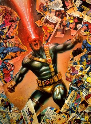 Manu Silva | X-Men Cyclops retro wave acrylic painting 10x16 by Manu Silva OA | Raremarq (Buy It Now)