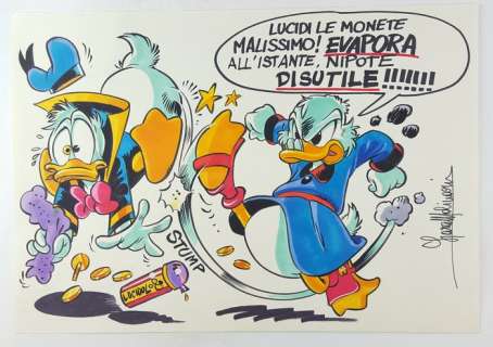 Lara Molinari - Illustrazione Originale "Lucidi le Monete Malissimo!" - Firmata - Loose page - (2019) | Catawiki