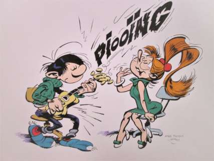 Frisano, Thomas - Dessin original couleur - Hommage Ã  Franquin - Gaston | Catawiki