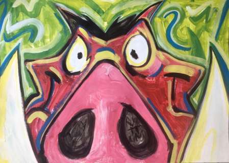 PUMBAA - The Lion King - Original Street Art Painting - Ruttum - Acrylic Art | Catawiki